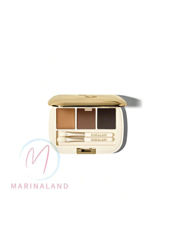 پالت ابرو سه تایی شیگلم رنگ 101 Dark Brown