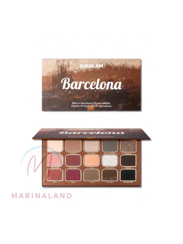 پالت سایه چشم ۱۵ رنگ شیگلم مدل Bliss In Barcelona