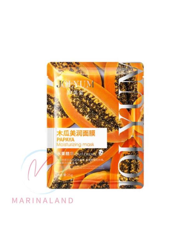 ماسک تکی ورقه‌ای پاپایا ژولیوم مدل Jolyum Papaya Moisturizing Mask