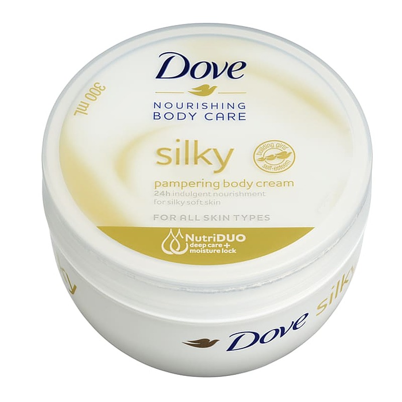 کرم مرطوب کننده دست و بدن Dove مدل Silky حجم 300 میلی