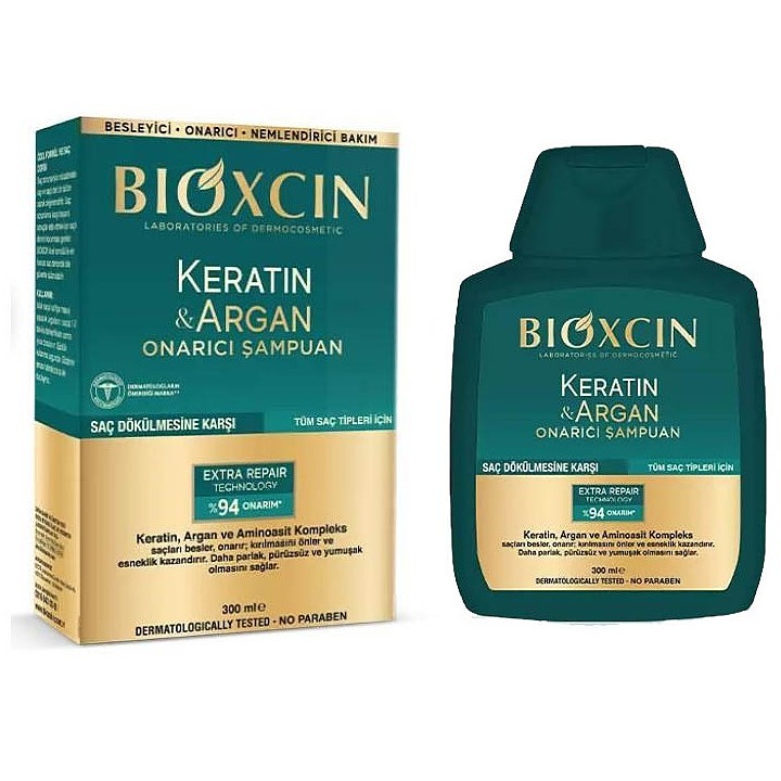 شامپو ترمیم کننده و ضد ریزش مو بیوکسین Bioxcin Keratin & Argan Onarici