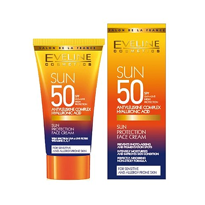 کرم ضد آفتاب بی رنگ اولاین | EVELINE SUN PROTECTION CREAM SPF50