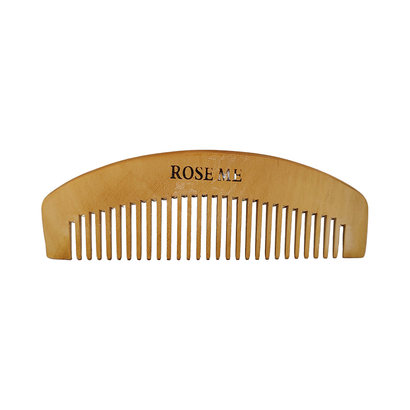 شانه چوبی رزمی مدل هلالی دندانه درشت | Rose Me Wood Comb