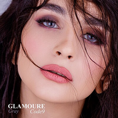 لنز رنگی گلامور طوسی شماره 9 | Glamour Color Lenses