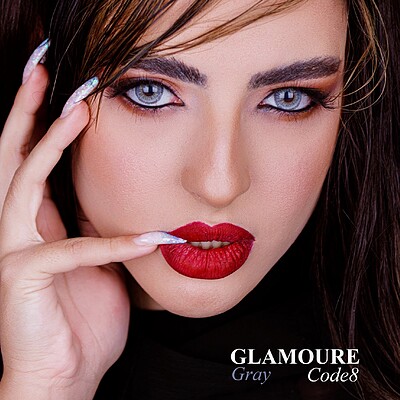 لنز رنگی گلامور طوسی شماره 8 | Glamour Color Lenses