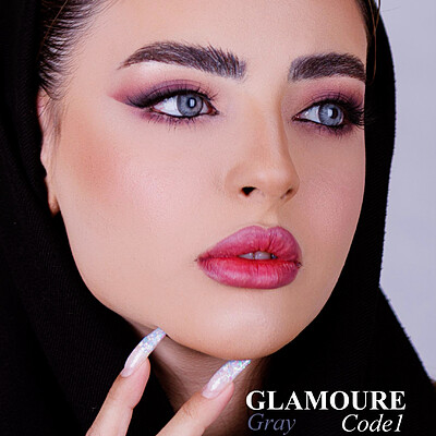 لنز رنگی گلامور طوسی شماره 1 (سری جدید ساخت کره ) | Glamour Color Lenses