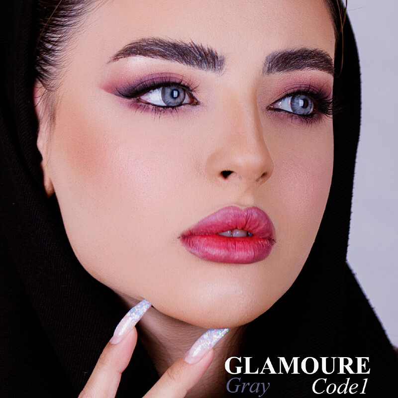 لنز رنگی گلامور طوسی شماره 1 (سری جدید ساخت کره ) | Glamour Color Lenses