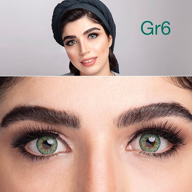 لنز رنگی گلامور سبز شماره 6 | Glamour Color Lenses