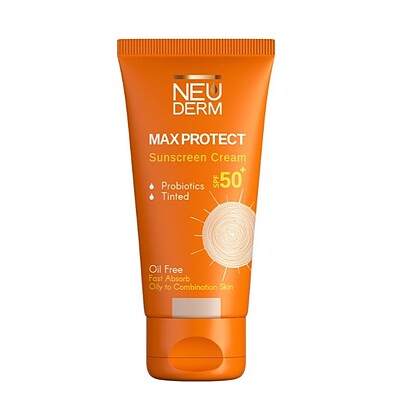  ضد آفتاب رنگی فاقد چربی مکس پروتکت نئودرم مناسب پوست مختلط و چرب