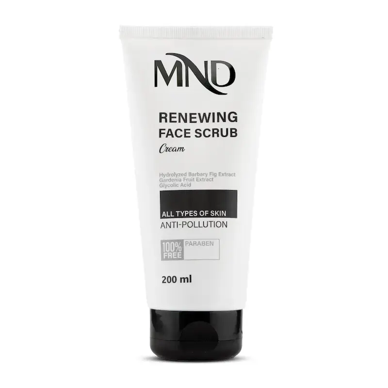کرم اسکراب بازسازی کننده سطح پوست صورت ام ان دی مناسب انواع پوست