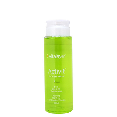 ژل شستشوی پوست مختلط و چرب ویتالیر Vitalayer - Activit Face Gel Wash