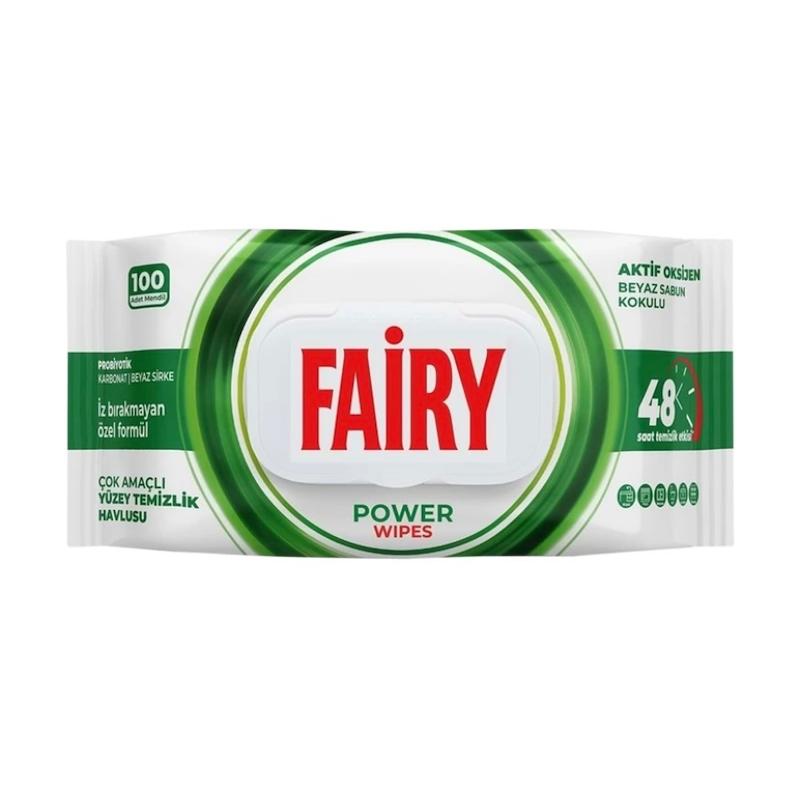 دستمال مرطوب سطوح فیری مدل Power بسته ۱۰۰ عددی