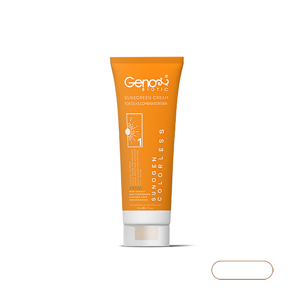 کرم ضد آفتاب بی رنگ سانوژن SPF50 مناسب پوست چرب و مختلط