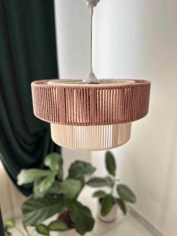 لوستر رافیا مدل استوانه دوبل