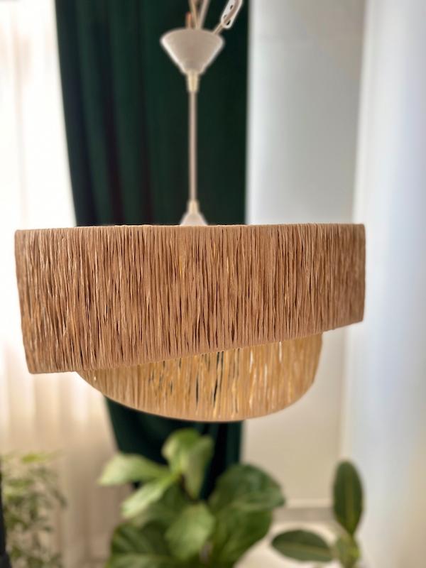 لوستر رافیا مدل استوانه لبه کج