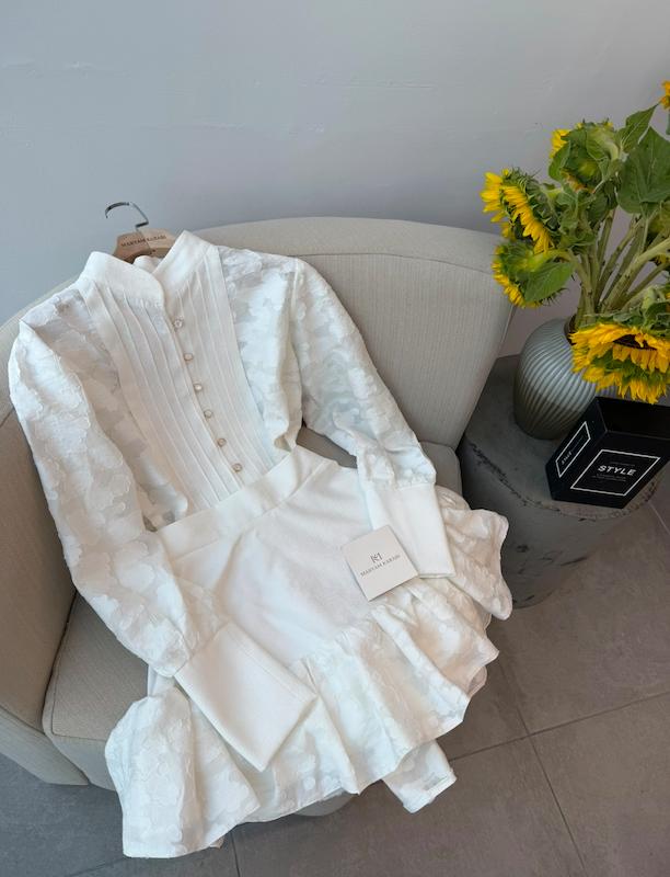 پیراهن سفید کتون لمه
