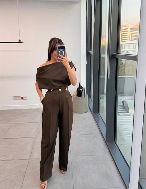 ست بلوز شلوار دکمه دار