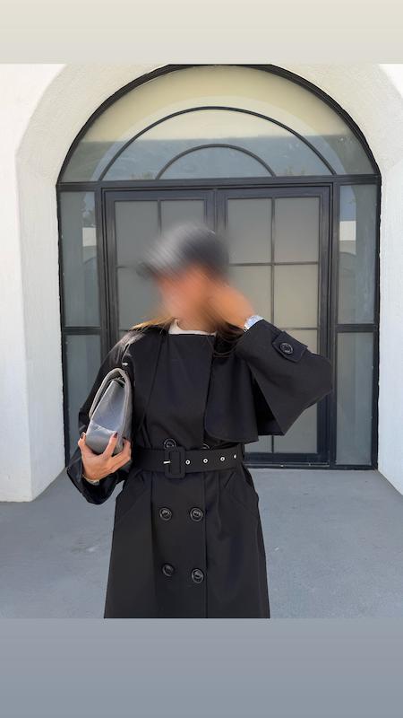 ترنچ کت بلند مشکی