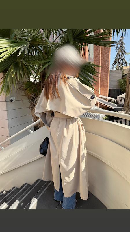ترنچ کت بلند کرم