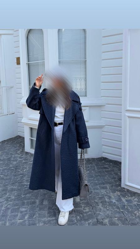 پالتو بلند سرمه ای