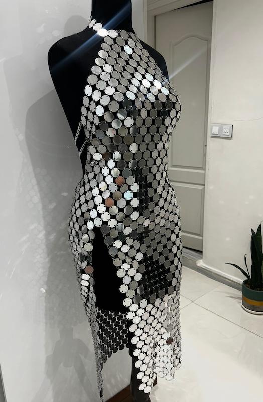 پیراهن آینه ای بلند
