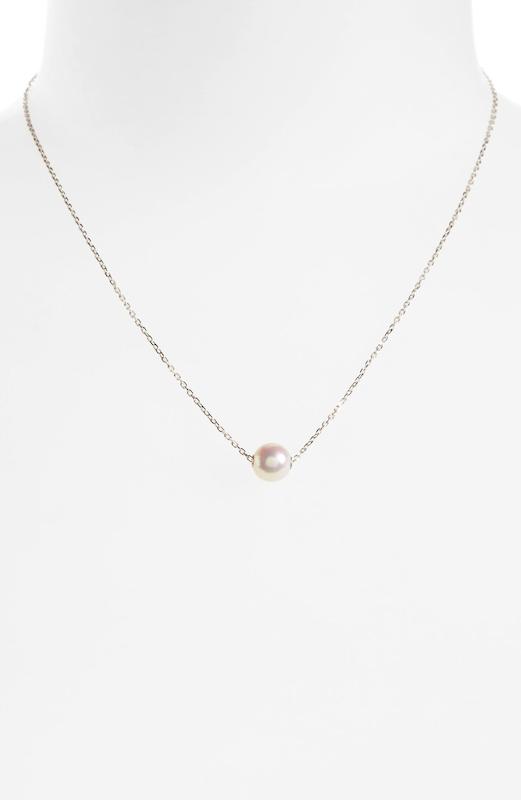 گردنبند تک مروارید گرد