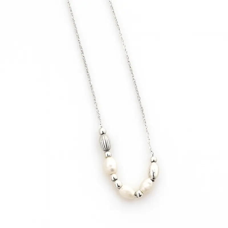 گردنبند مهره و مروارید گندمی