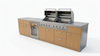 باربیکیو استیل با درب کابینت چوبی