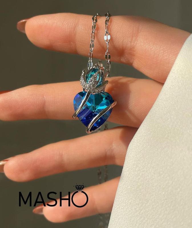 گردنبند رز آبی💙🫐