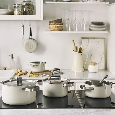 سرویس قابلمه ۳پارچه زولینگ مدل پیور رنگ کرم ZWILLING Pure Cookware ivory 