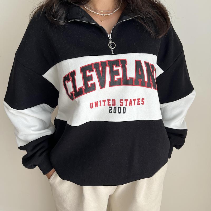 نیم زیپ مشکی CLEVELAND