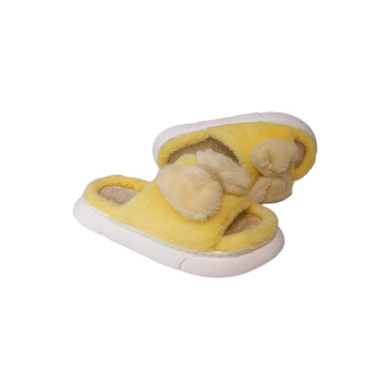 اسلیپر روفرشی زنانه خزدار پاپیونی جلوباز