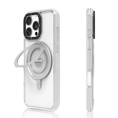 قاب یانگکیت YOUNGKIT مدل Crystal Non-Yellowing 360° Rotation Ring Stand  همراه با مگ سیف -  Youngkit Crystal Non-Yellowing 360° Rotation Ring Stand Iphone Case With MagSafe