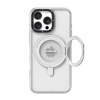 قاب یانگکیت YOUNGKIT مدل Crystal Non-Yellowing 360° Rotation Ring Stand  همراه با مگ سیف -  Youngkit Crystal Non-Yellowing 360° Rotation Ring Stand Iphone Case With MagSafe