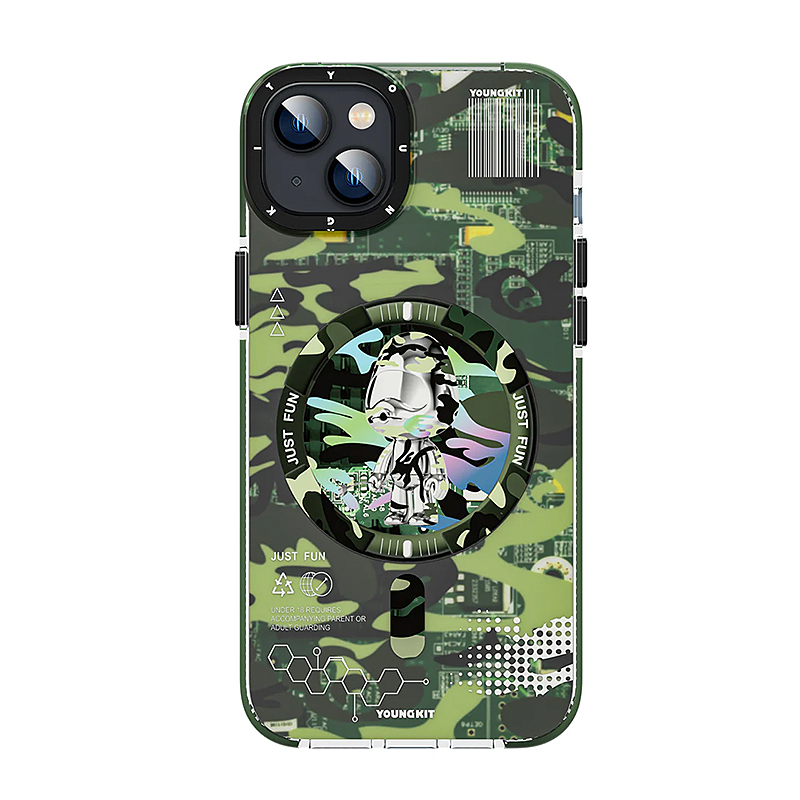 قاب یانگکیت YOUNGKIT مدل Youngkit Camouflage Circuit Board همراه با مگ سیف -  Youngkit Camouflage Circuit Board Iphone Case With MagSafe