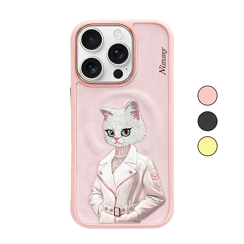 قاب آیفون برند Nimmy اورجینال مدل Fashion Pets مگ سیف دار - Nimmy Fashion Pets MagSafe Embroidery Case Cover