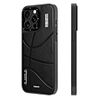 قاب YOUNGKIT مدل Backboard Leather  مگ سیف دار - Apple iphone Black Backboard Leather MagSafe iPhone15 Case