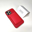 قاب چرمی اصلی مگ سیف دار آیفون رنگ قرمز- Apple Iphone Red Leather Case With Magsafe