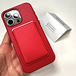 قاب چرمی اصلی مگ سیف دار آیفون رنگ قرمز- Apple Iphone Red Leather Case With Magsafe