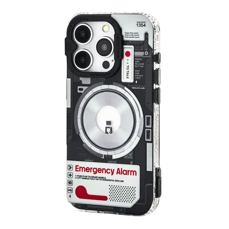 قاب آیفون Wakcas اورجینال مدل Emergency Alarm Panel مگ‌سیف‌دار