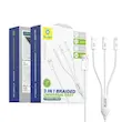 بسته‌بندی کابل سه‌سر بلو Blueo 3 in 1 Braided Universal Fast Charging Cable
