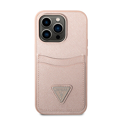 قاب گس جاکارتی دار مناسب برای گوشی موبایل اپل - Guess iPhone PU Saffiano Case with Double Cardslot & Metal Triangle Logo 