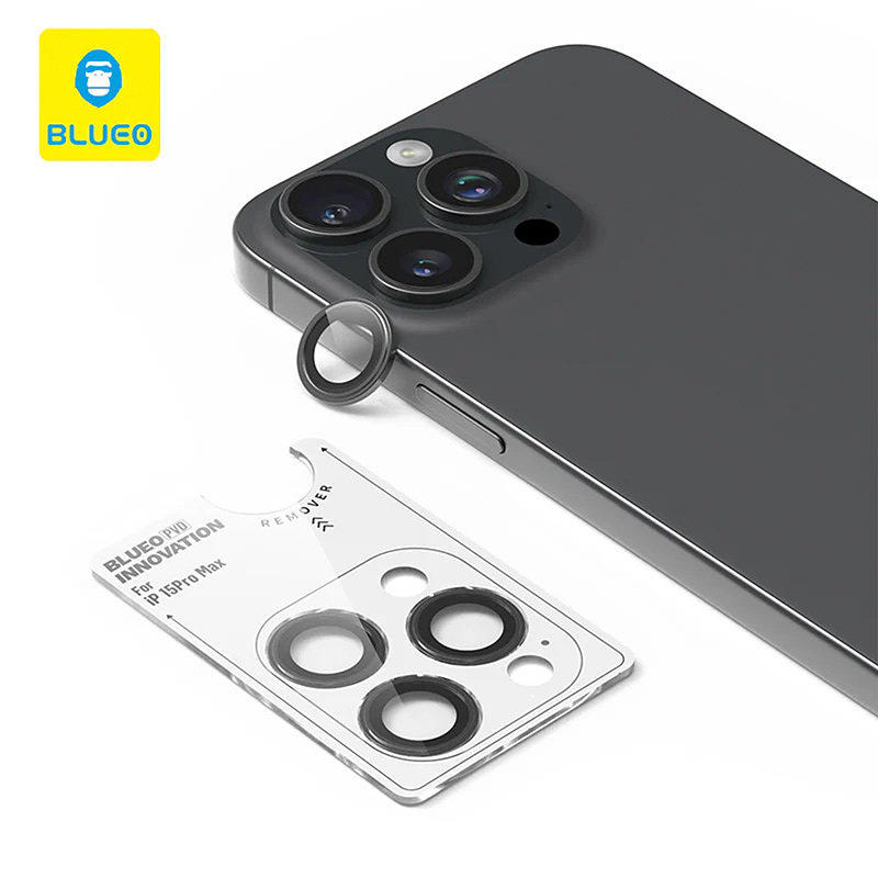 گلس محافظ لنز اورجینال برند Blueo مدل Blueo PVD Stainless Steel With Titanium Alloy Element Design Camera Lens Protector For iPhone - PVD