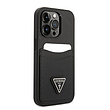 قاب گس جاکارتی دار مناسب برای گوشی موبایل اپل - Guess iPhone PU Black Saffiano Case with Double Cardslot & Metal Triangle Logo 