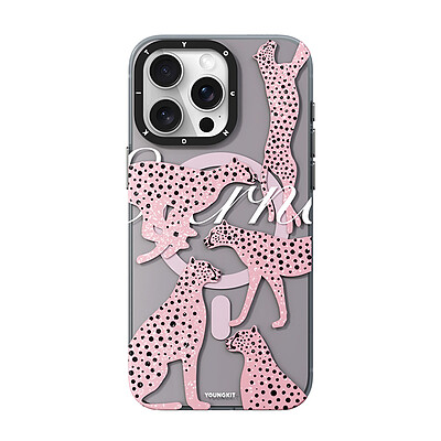 قاب یانگکیت YOUNGKIT مدل Mysterious Leopard + Glitter MagSafe مگ سیف دار - Apple iphone Mysterious Leopard + Glitter MagSafe