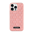 قاب کارل لاگرفلد صورتی مدل 3D Silicone Monogram Pattern مناسب برای گوشی موبایل اپل -Karl Lagerfeld Iphone Case with 3D Rubber Monogram Pattern & Metal Plate