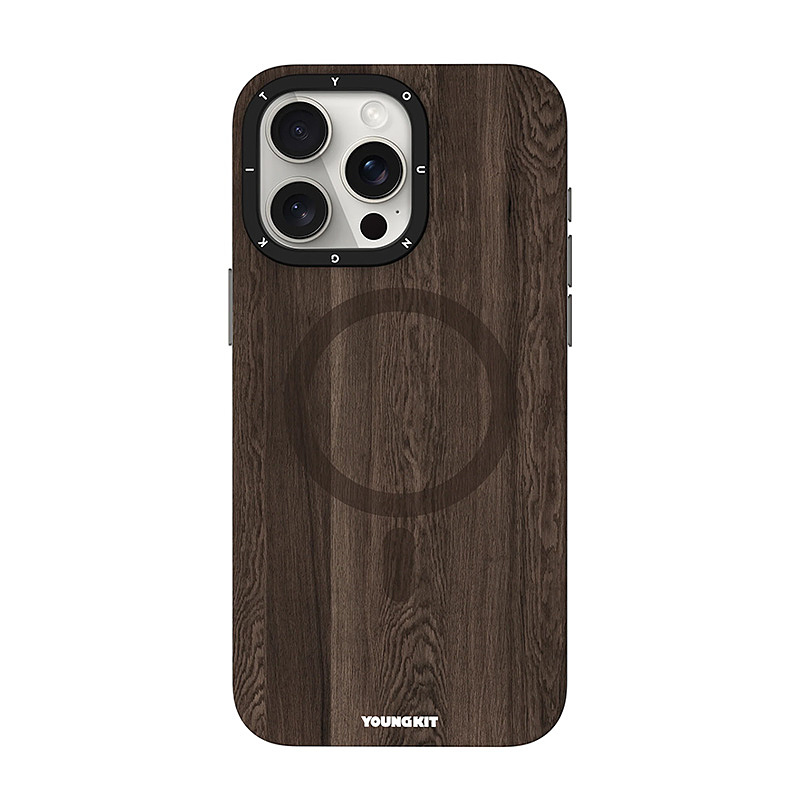 قاب یانگکیت YOUNGKIT مدل  Wooden Texture مگ سیف دار - Apple iphone Youngkit Original Wooden Texture case with Magsafe