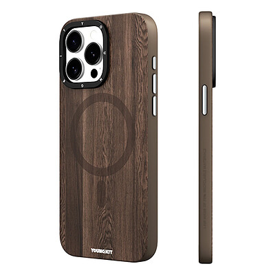 قاب یانگکیت YOUNGKIT مدل  Wooden Texture مگ سیف دار - Apple iphone Youngkit Original Wooden Texture case with Magsafe