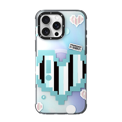 قاب یانگکیت YOUNGKIT مدل Color-Changing Pixel Heartbeat همراه با مگ سیف -  Apple iphone Youngkit Color-Changing Pixel Heartbeat Case With MagSafe