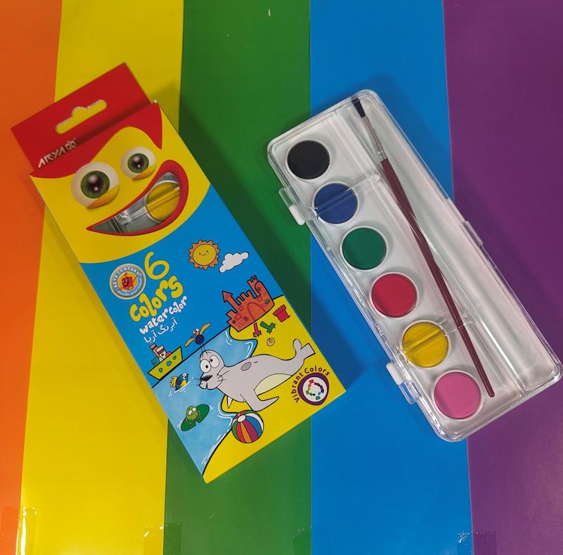آبرنگ 6 رنگ آریا